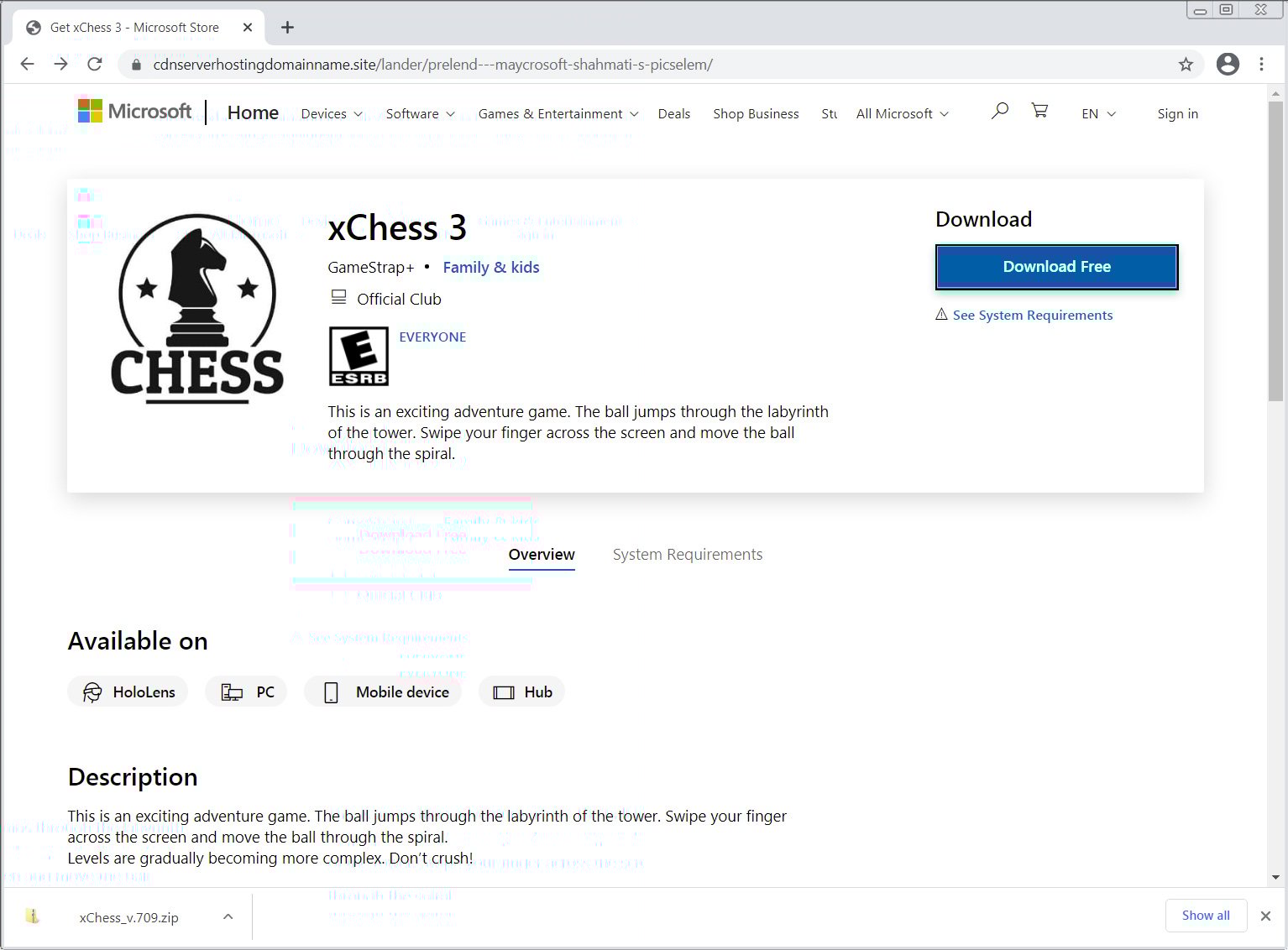 散布Ficker恶意软件的假Microsoft Store页面