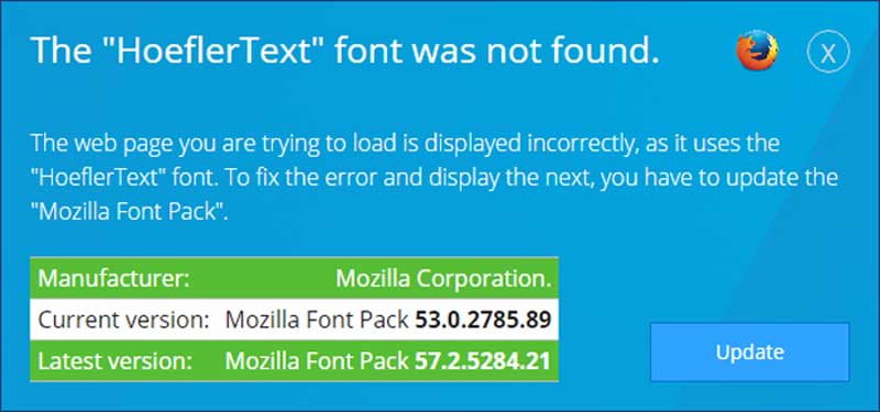 display current version of firefox