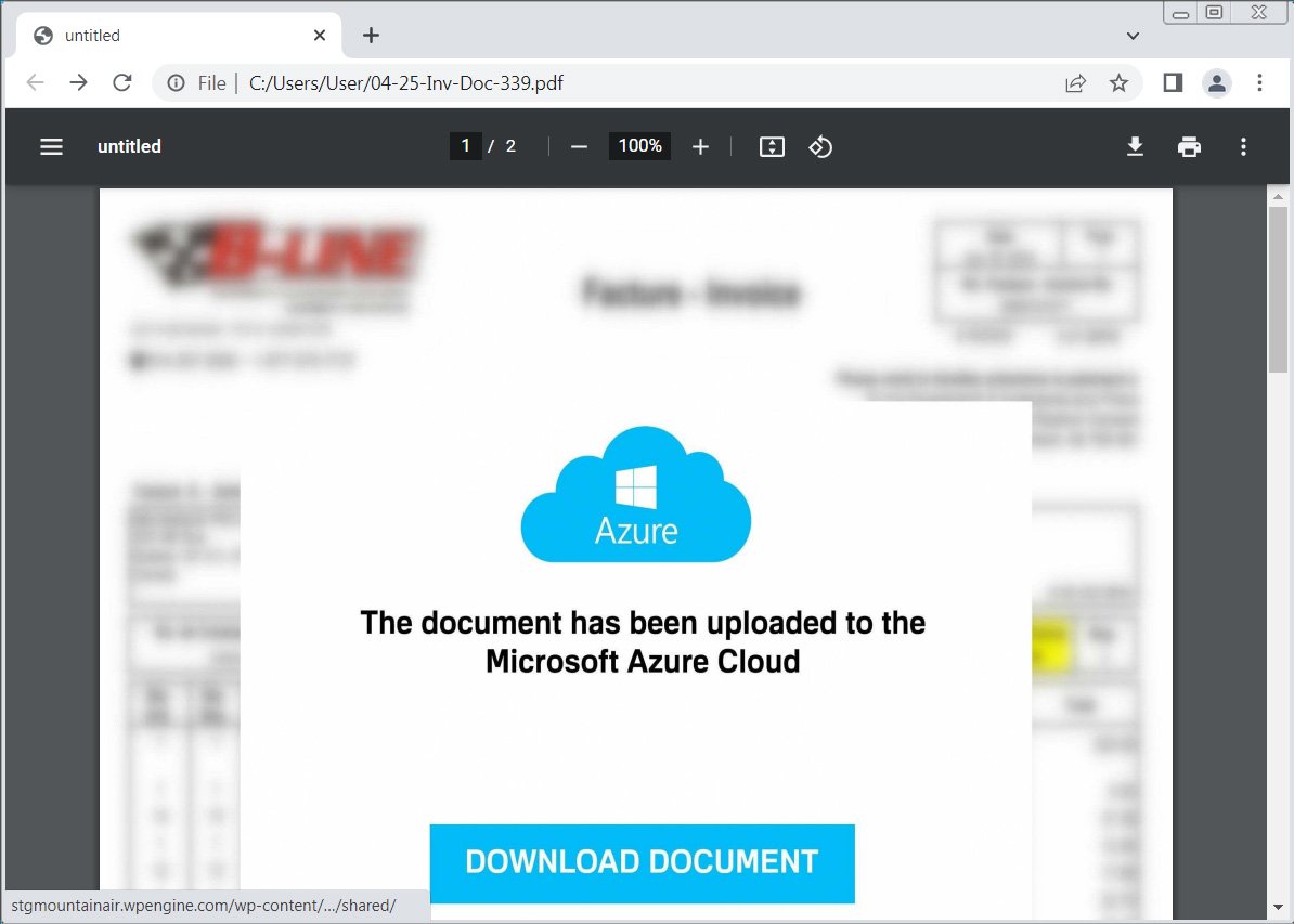 PDF document used to distribute malicious WSF files