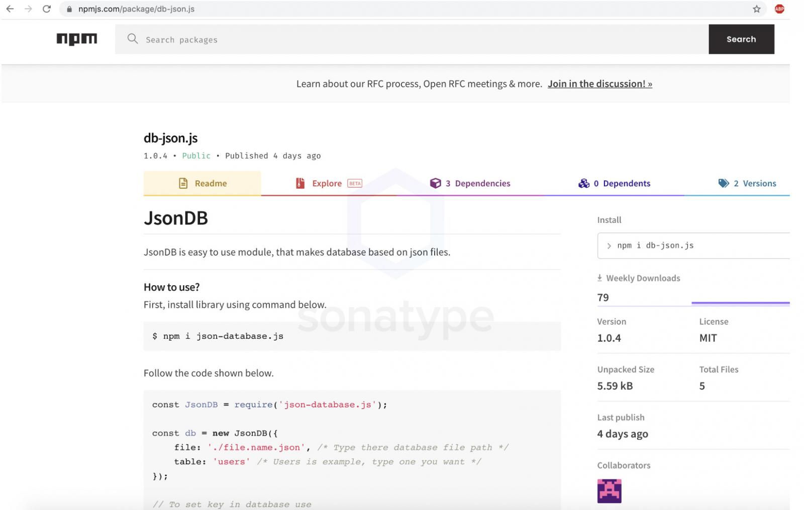NPM上的JsonDB(db-json.js)软件包