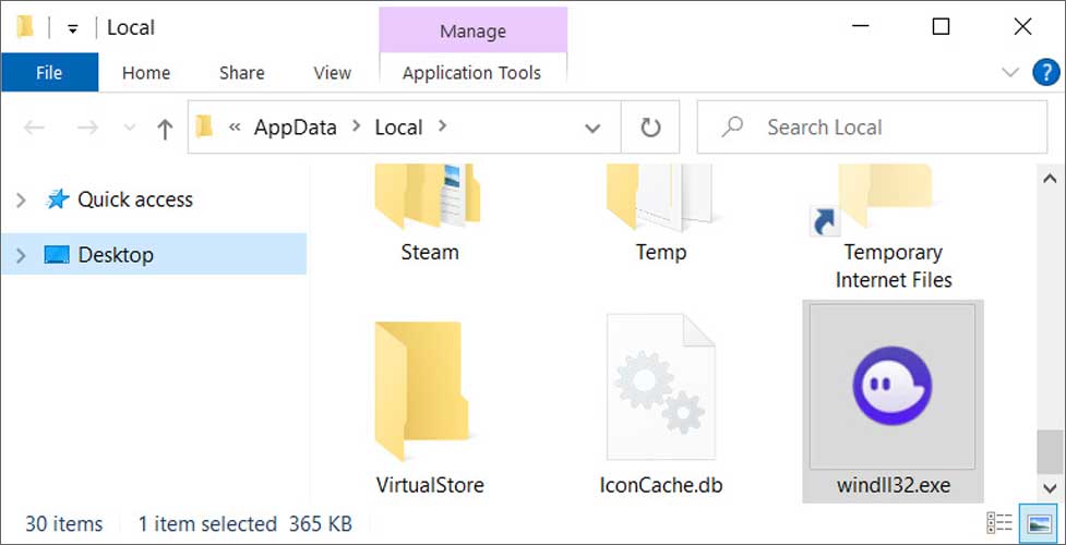 windll32.exe malware installed on Windows