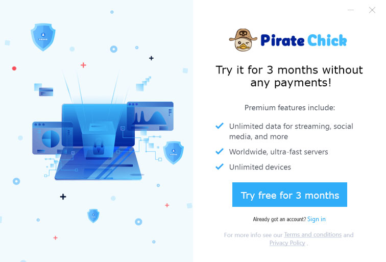 Pirate Chick VPN Signup