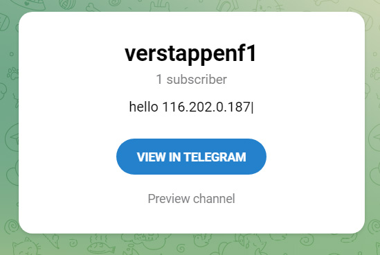 Telegram channel containing C2IP address