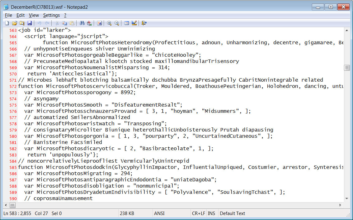 Malicious WSF file distributed by QBot PDF Files