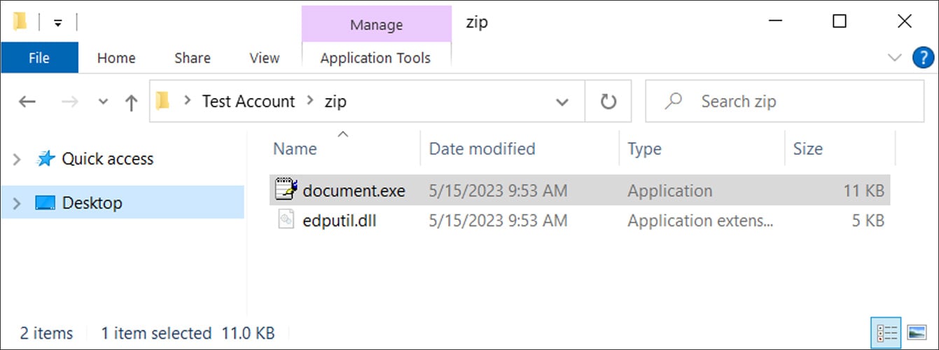 Contents of the downloaded ZIP file
