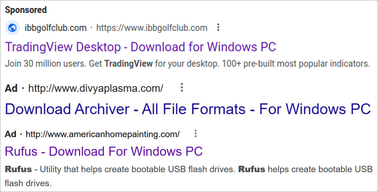 Google ads promoting fake software sites drive malware