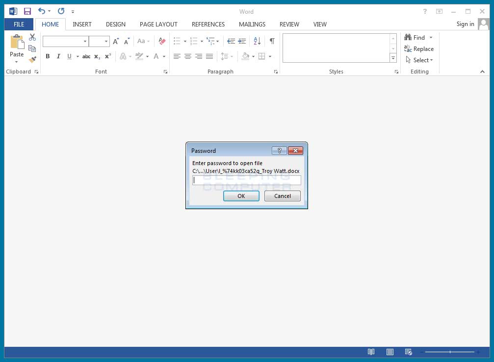 Password Protected Word Doc