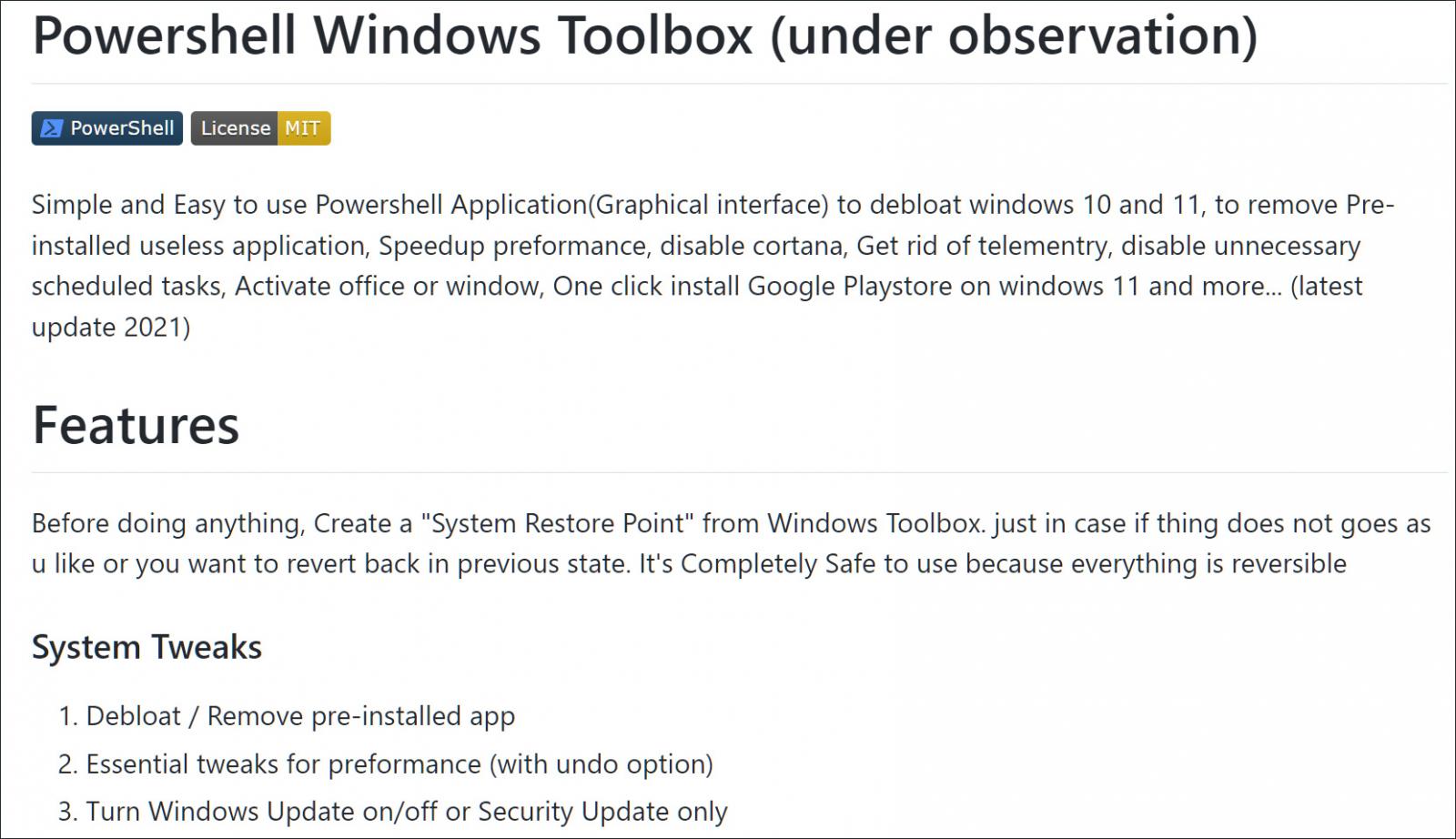 Windows Toolbox on GitHub