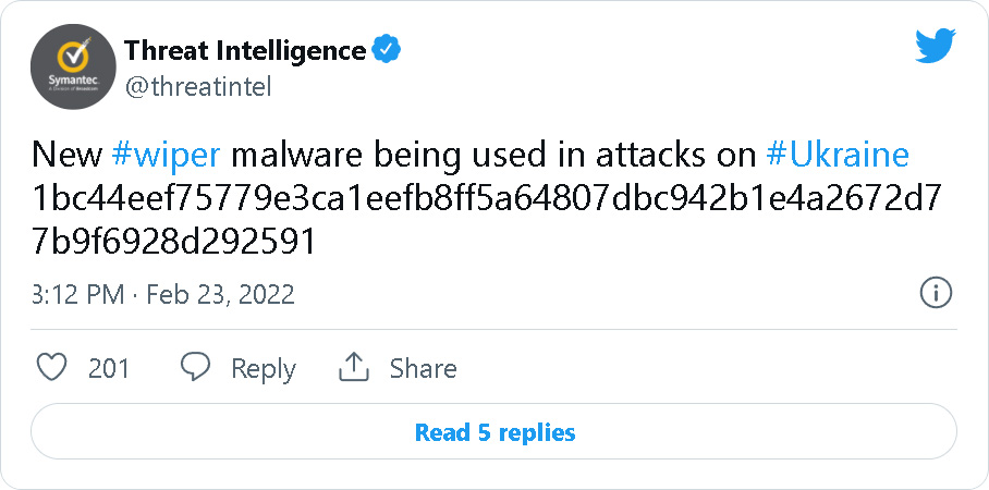 Symantec tweet