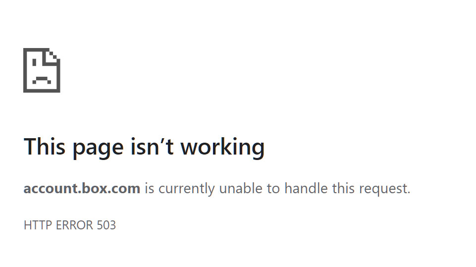 Box cloud storage down amid 'critical' outage 2 Box error message