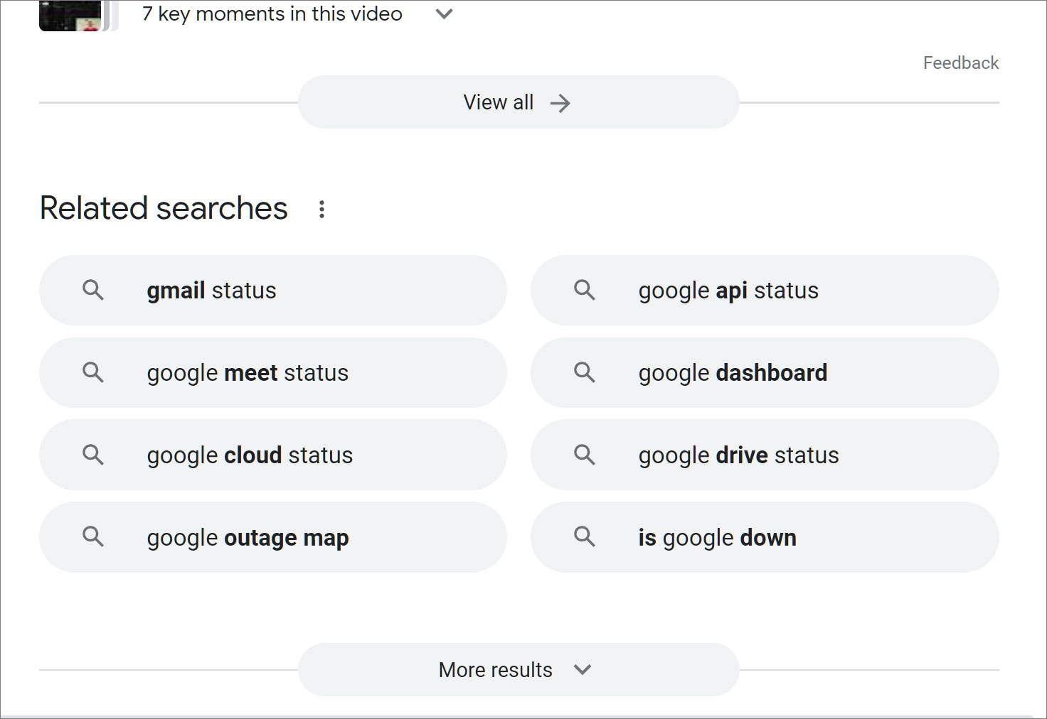 Google search does not show search results