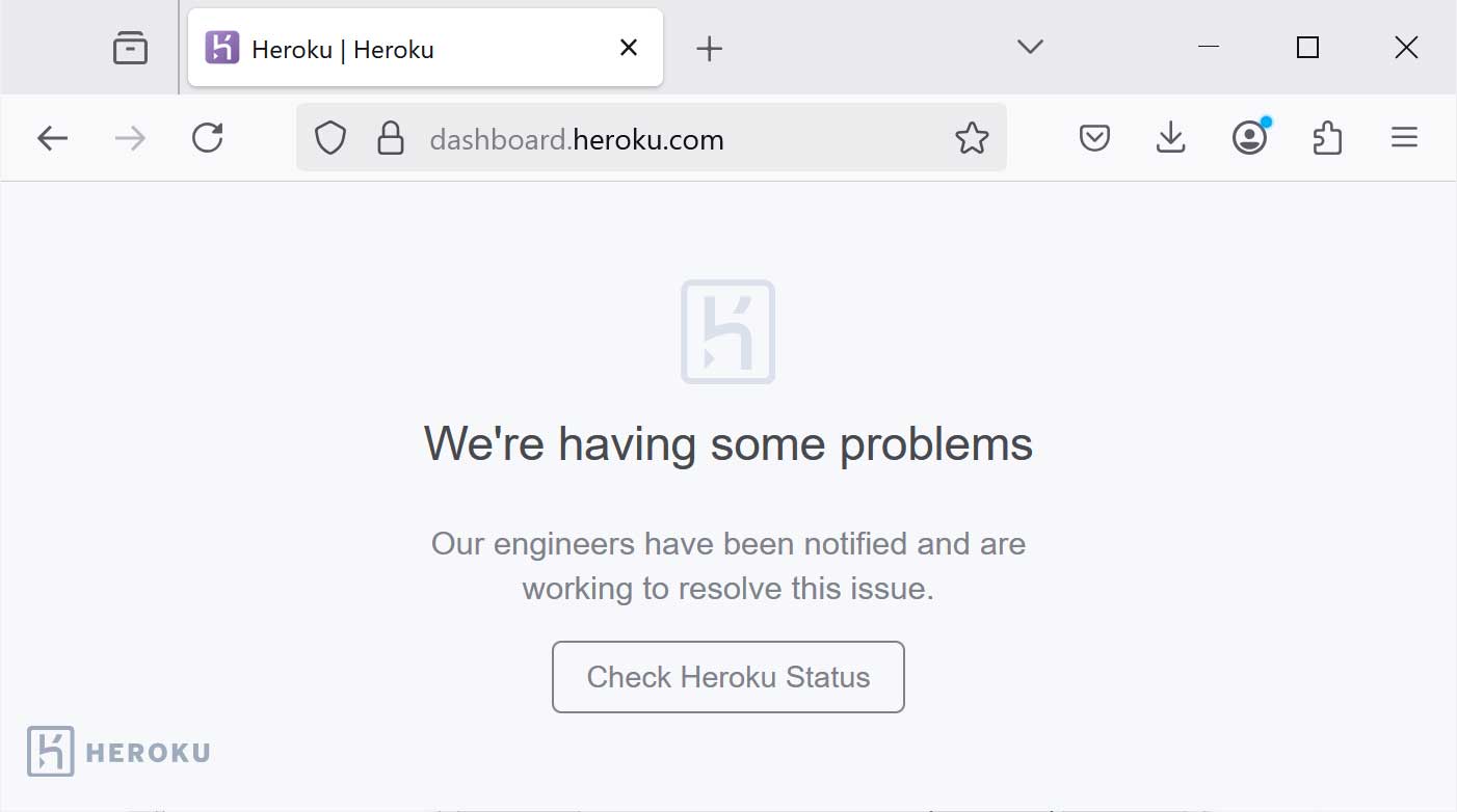Massive Heroku outage impacts web platforms worldwide 2 Heroku outage preventing access to the dashboard
