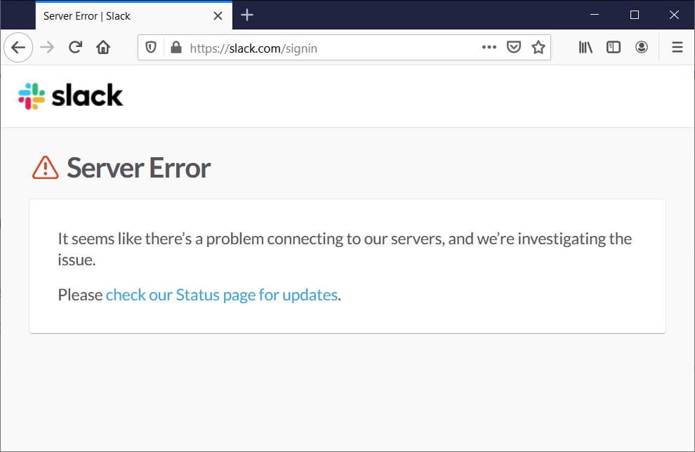 Slack error