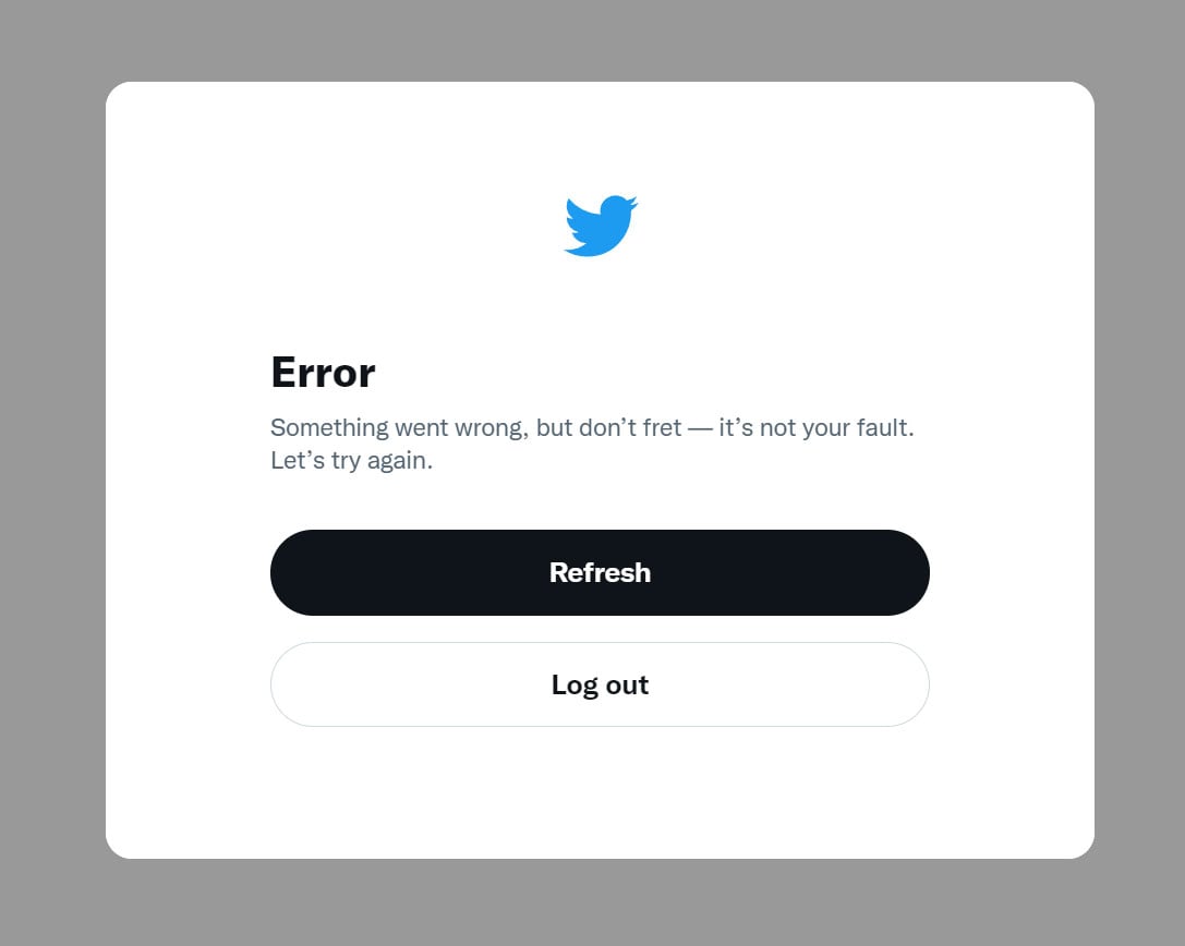 Twitter web client outage forces users to log out, blocks logins