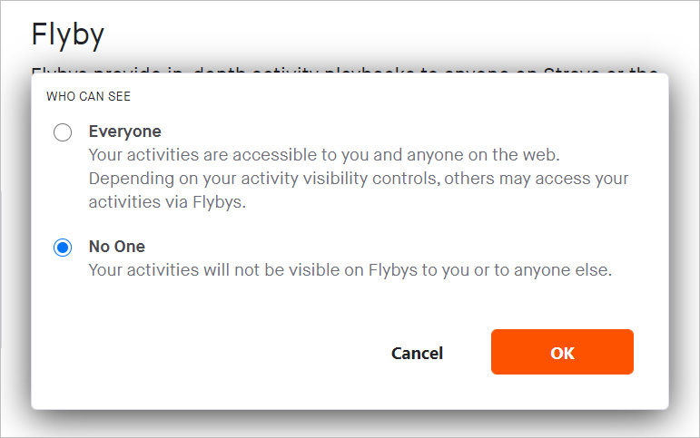 Flyby settings