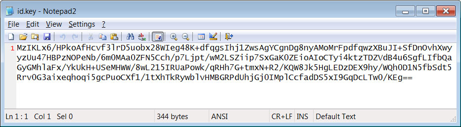 Encrypted encryption key