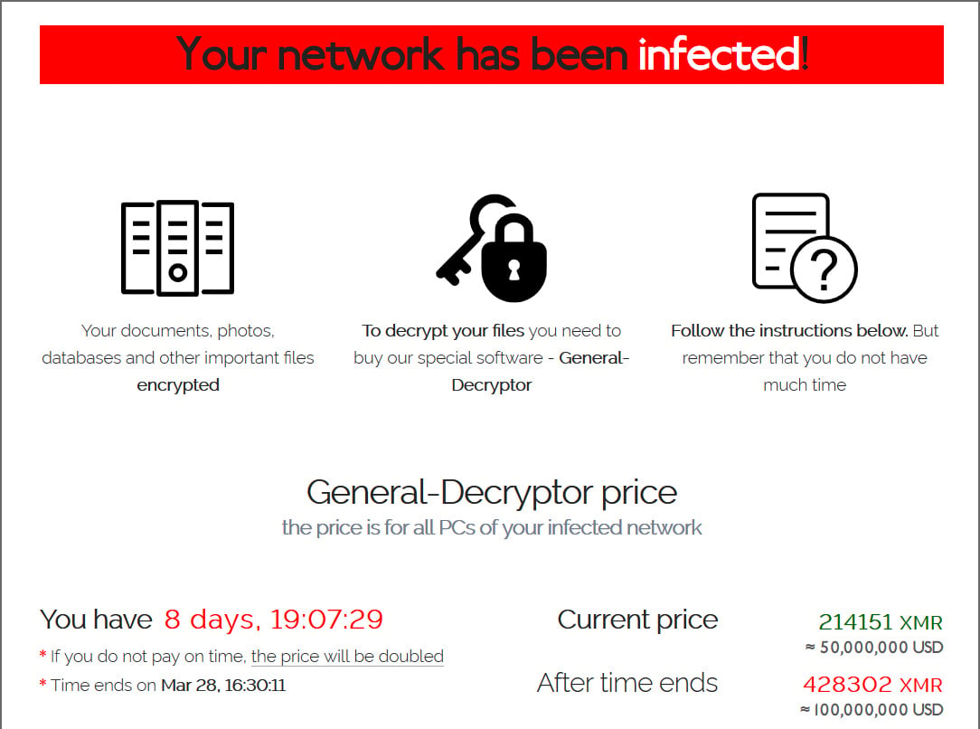 Acer ransom demand on Tor payment site