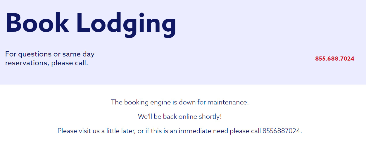 Reservation system outage