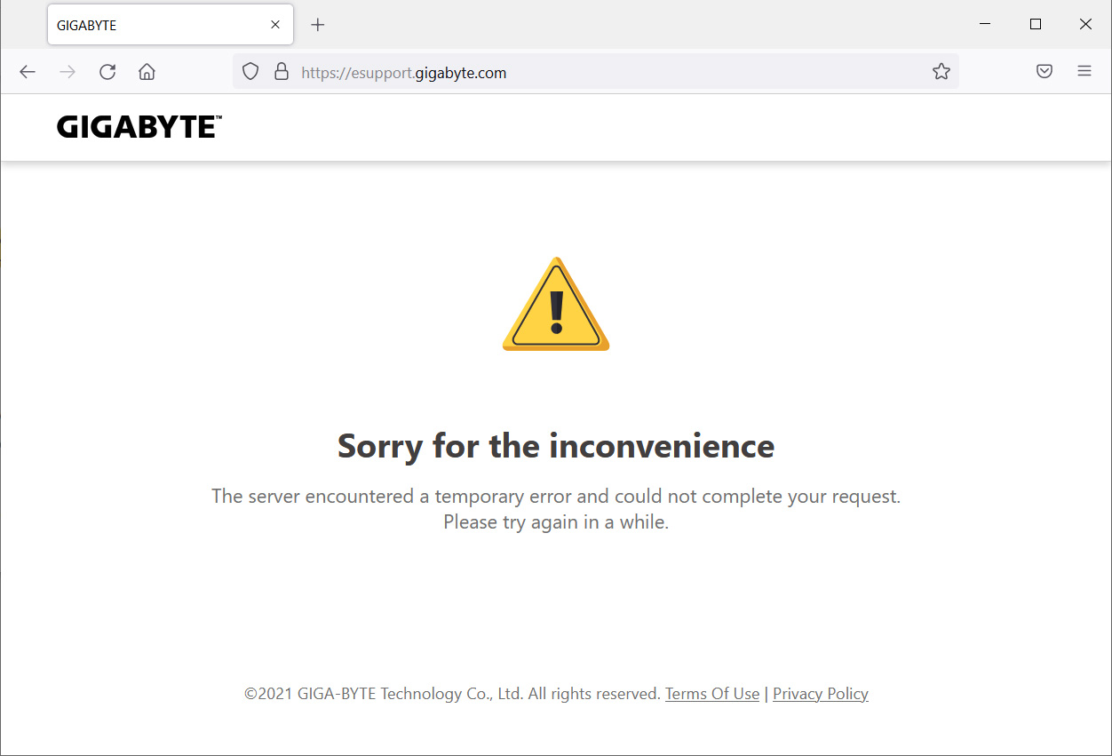 Gigabyte support down due to ransomware attack