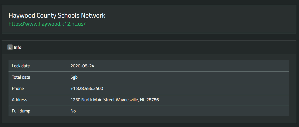 SunCrypt data leak site