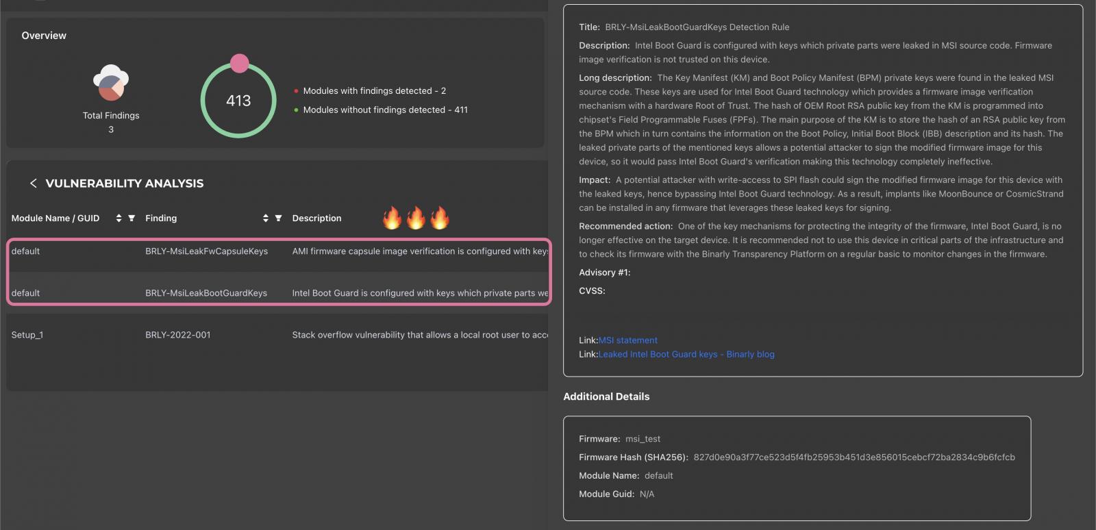 Binarly advisory about leaked Intel BootGuard keys