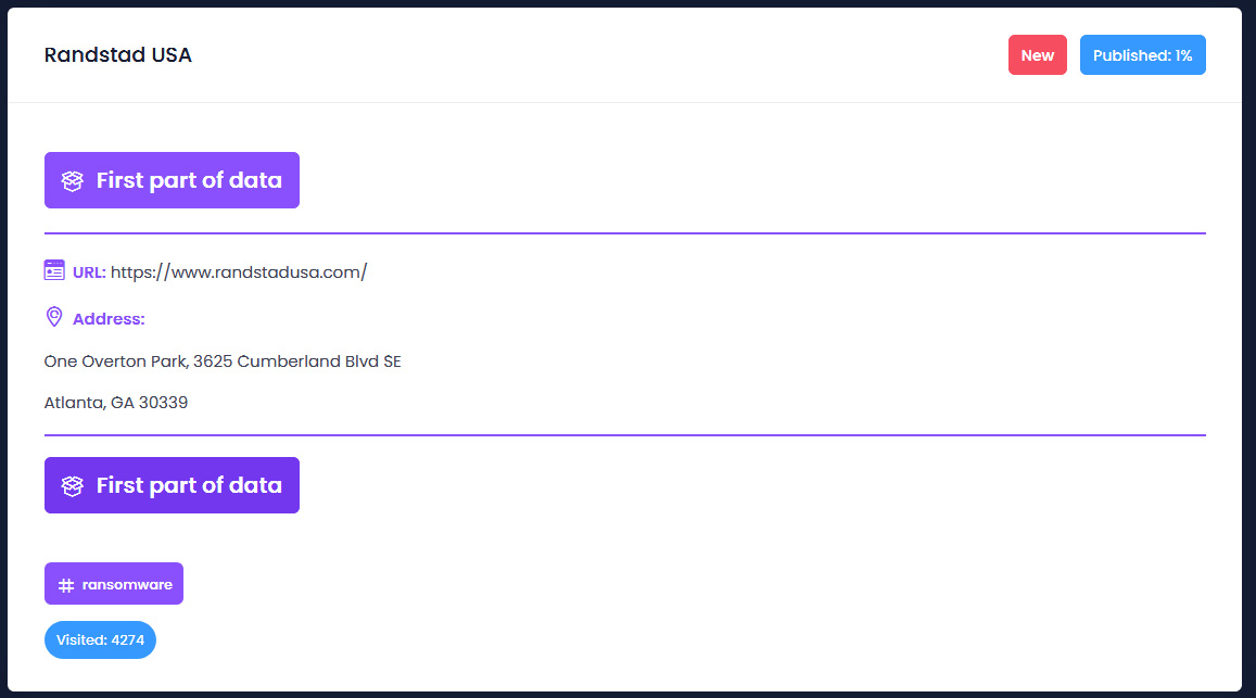 Sitio de fuga de datos de ransomware Egregor