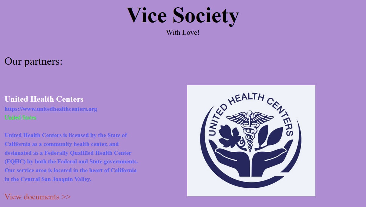 United Health Center's data leaked on the Vice Society data leak site