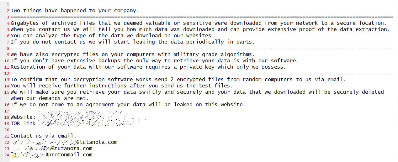Nefilim ransom note