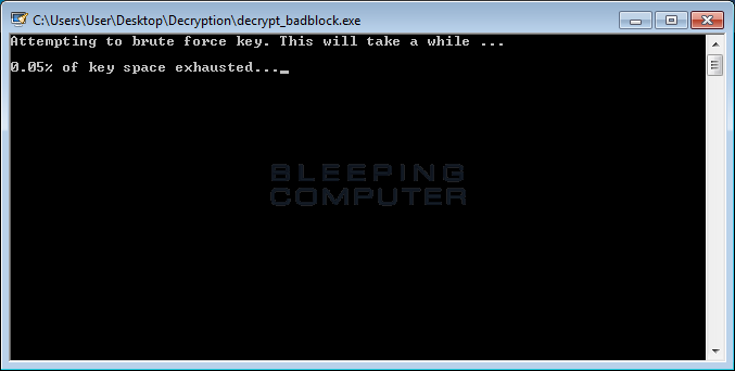 Brute Forcing the Decryption Key