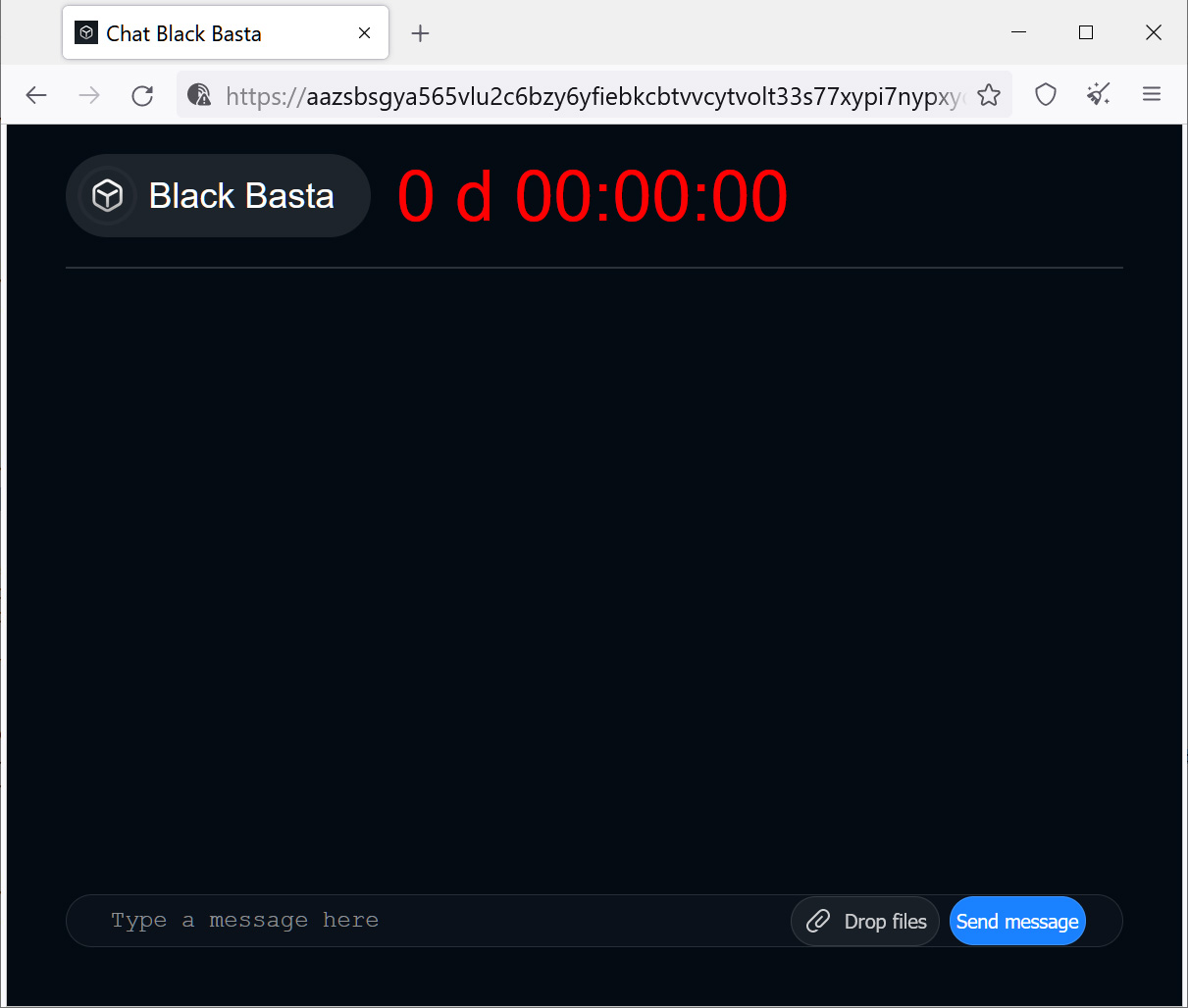 Black Basta Tor negotiation site