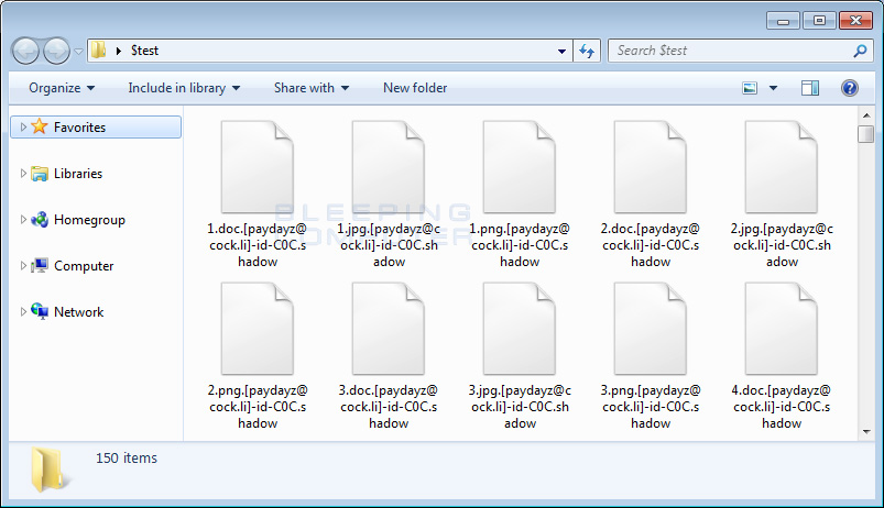 Folder of Encrypted Shadow Files