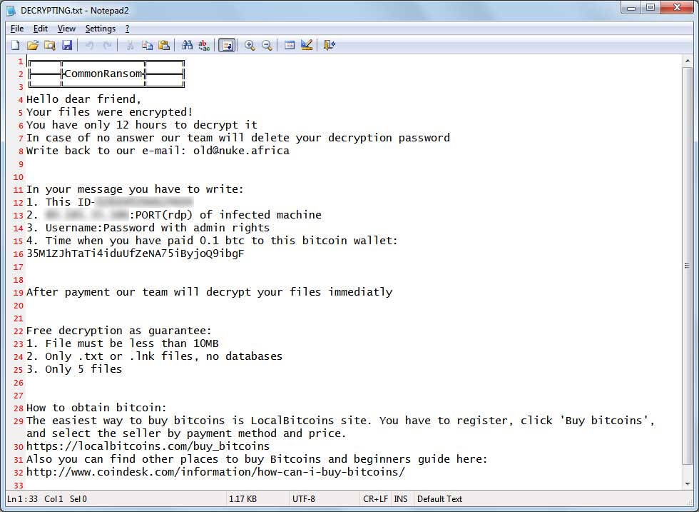 CommonRansom-ransomware-note