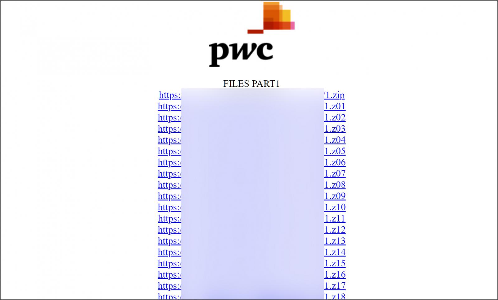 Clearweb site created to leak PWC data