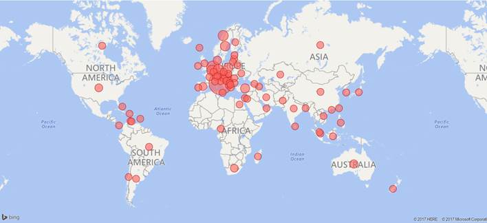 Europe Telemetry Map for Crypt0L0cker