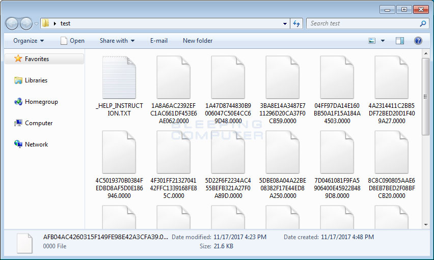 Folder of Encrypted 0000 Files