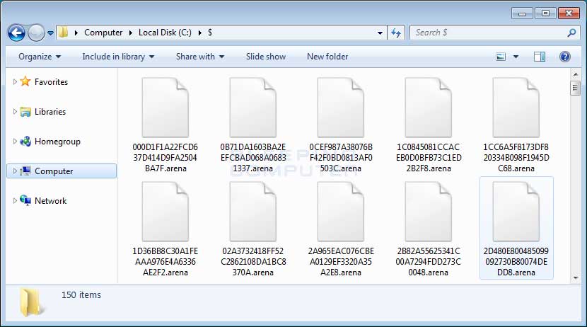 Folder of Encrypted ARENA Files