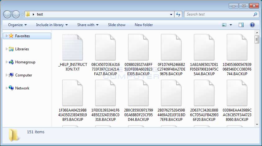 Folder of Encrypted BACKUP Files