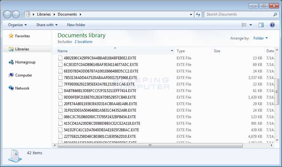 Folder of Encrypted Exte Files