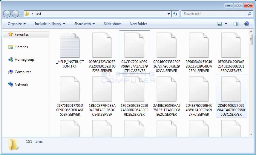 Folder of Encrypted Server Files