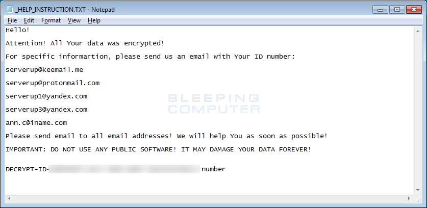 Server CryptoMix Ransom Note
