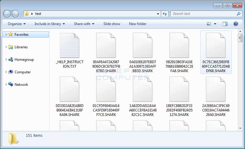 Folder of Encrypted SHARK Files