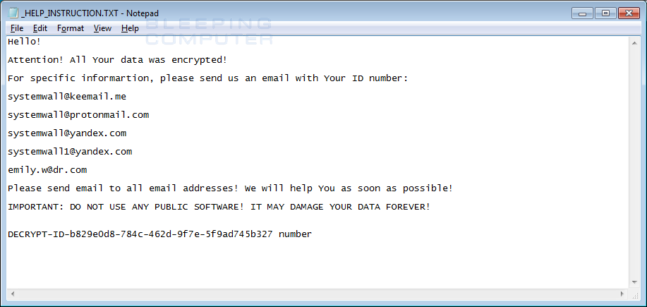 System CryptoMix Ransom Note