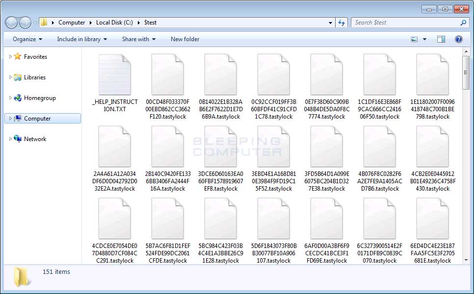 Folder of Encrypted Tastylock Files