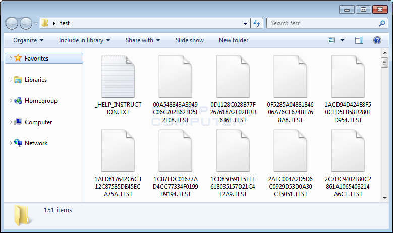 Folder of Encrypted TEST Files
