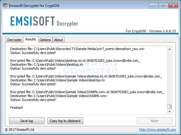 Decryption Finished