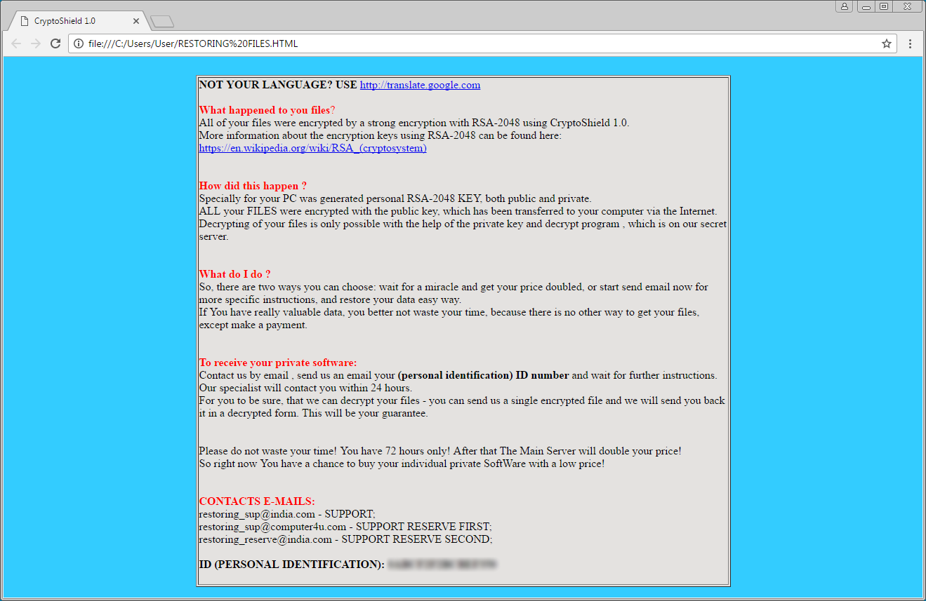 HTML Ransom Note