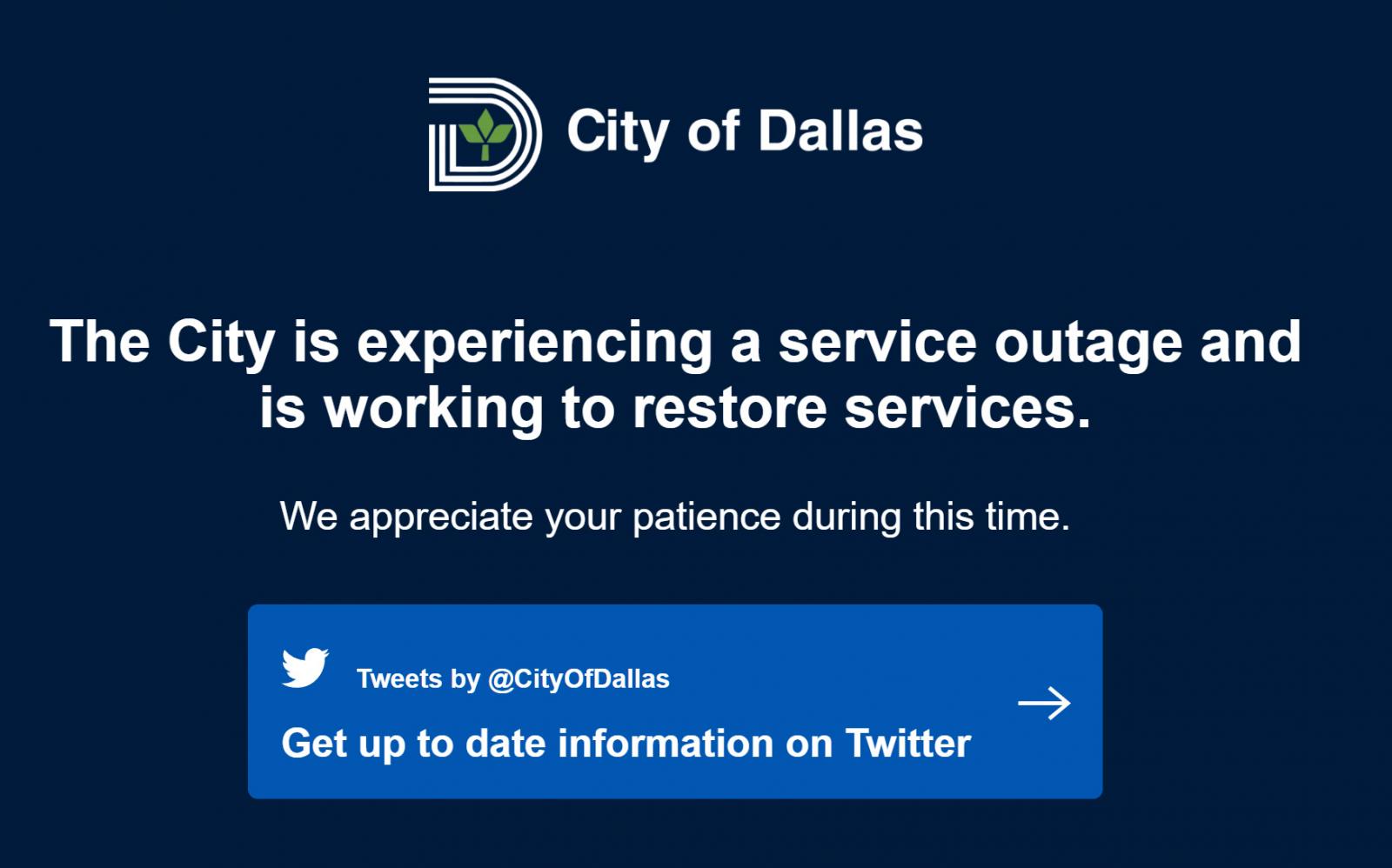 Dallas website shut down