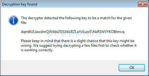 Decryption Key Found
